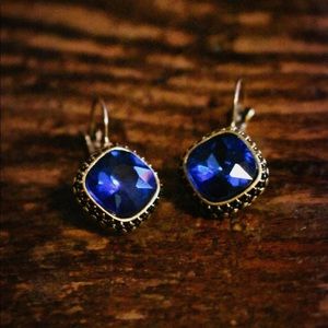 Vintage blue gemstone earrings